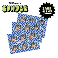 3 Pack - Custom Dog Checkered Sticker Sheets