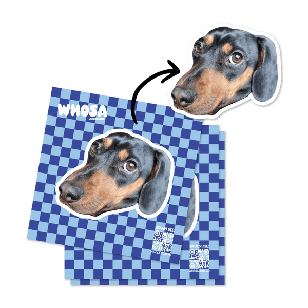 Checkered Custom Pet Sticker (Face Only)