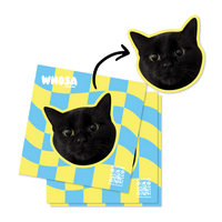 Wavy Checkered Custom Pet Sticker (Face Only)