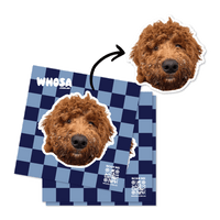 Vintage Checkered Custom Pet Sticker (Face Only)