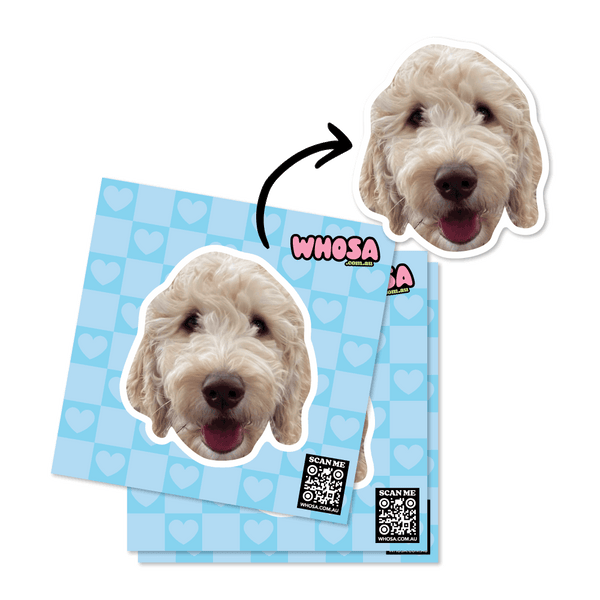 Checkered Custom Pet Sticker (Face Only)