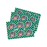 3 Pack - Custom Dog Checkered Sticker Sheets