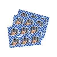 3 Pack - Custom Dog Checkered Sticker Sheets