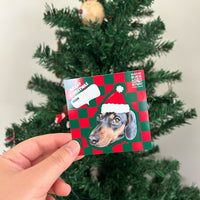 Checkered Custom Pet Sticker  - Merry Christmas Collection