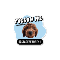 Personalised Follow Me Pet Instagram Name Sticker