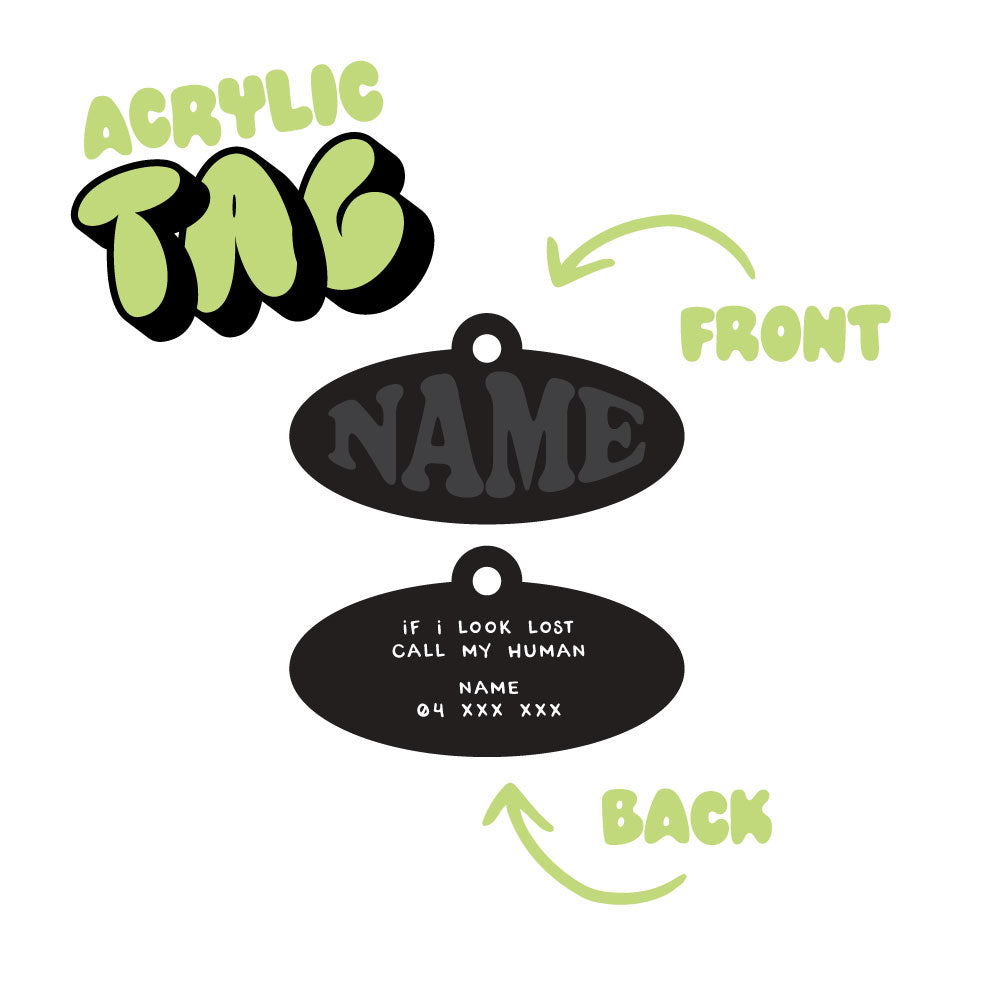 (PRE-ORDER) Oval Acrylic Tag - Note: All pre-orders will be processed early November
