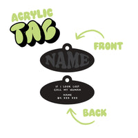 (PRE-ORDER) Oval Acrylic Tag - Note: All pre-orders will be processed early November