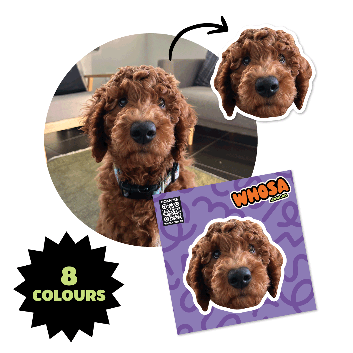 Custom Pet Sticker (Face Only) - Squiggle Collection