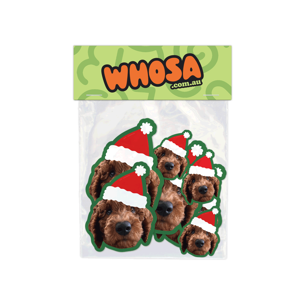 Santa Hat Custom Dog Sticker (Face Only) - Christmas Collection