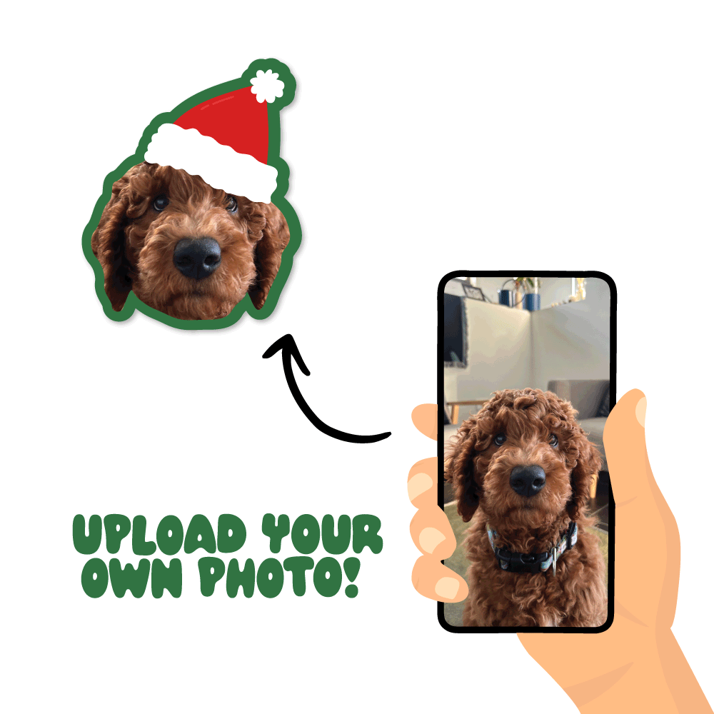 Santa Hat Custom Dog Sticker (Face Only) - Christmas Collection