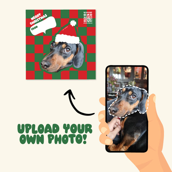 Checkered Custom Pet Sticker  - Merry Christmas Collection