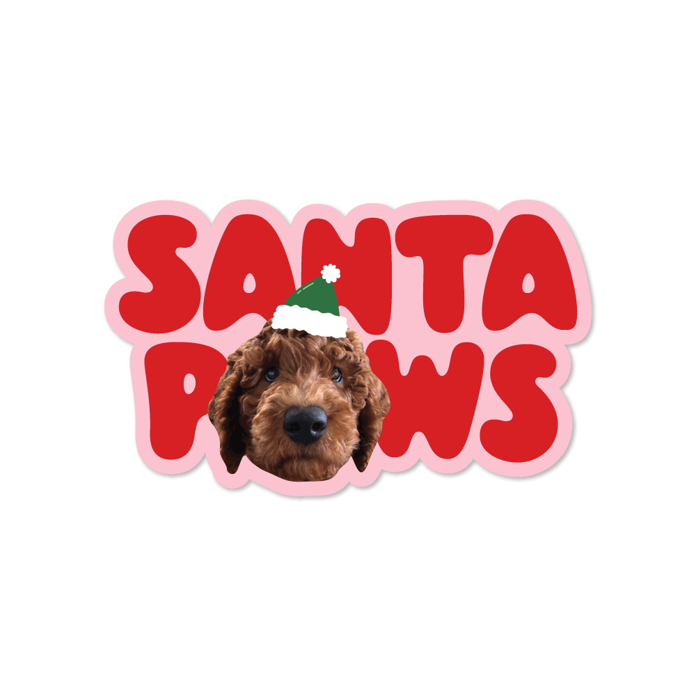 Santa Paws Custom Dog Sticker  - Christmas Collection