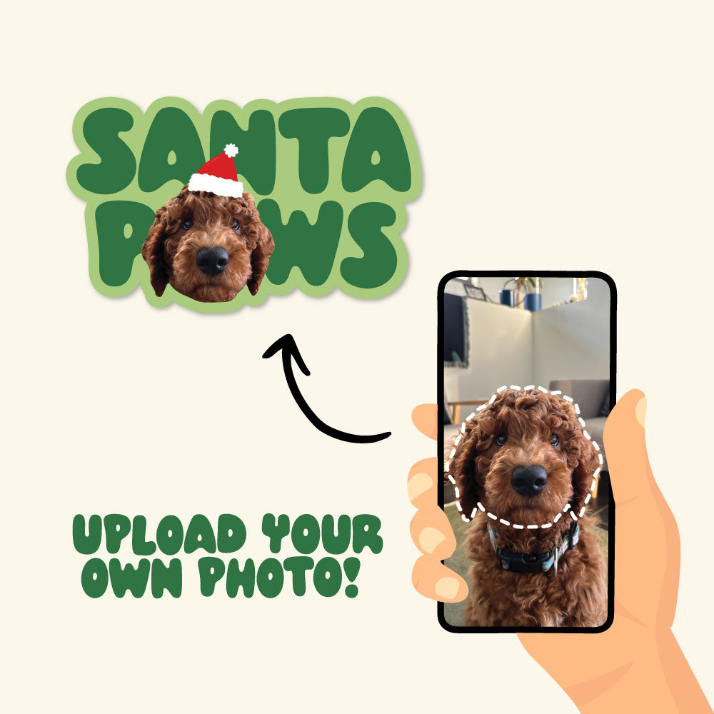Santa Paws Custom Dog Sticker  - Christmas Collection