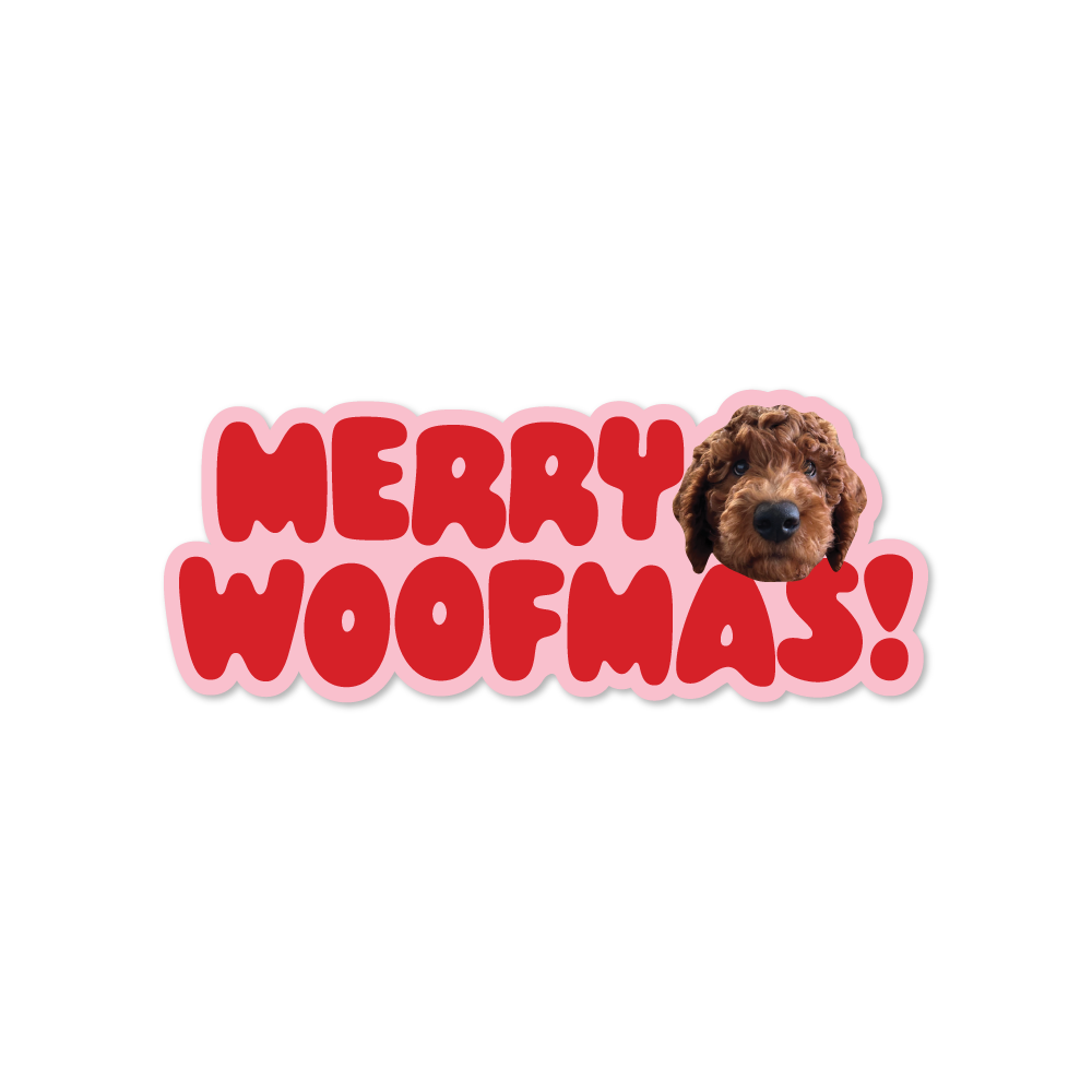 Merry Woofmas Custom Dog Sticker  - Christmas Collection