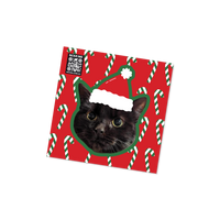 Red Candy Cane Custom Cat Sticker  - Christmas Collection