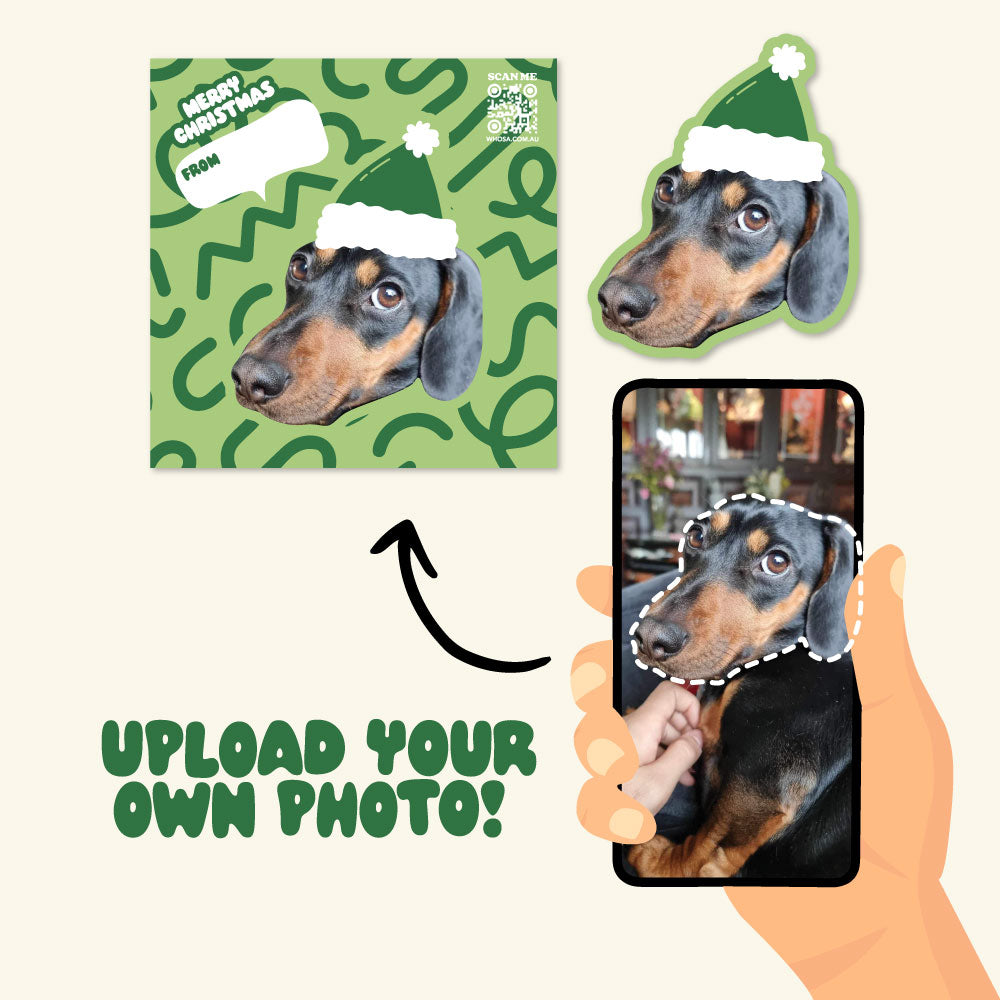 Custom Christmas Pet Sticker  - Upload your own photo!